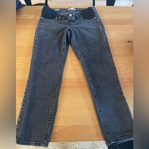 Madewell maternity side panel perfect vintage straight jeans in lunar wash